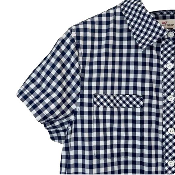 Vineyard Vines Gingham Contrasting Placket Shirt Dress Women's Size 6 Pockets Ex - Picture 9 of 12